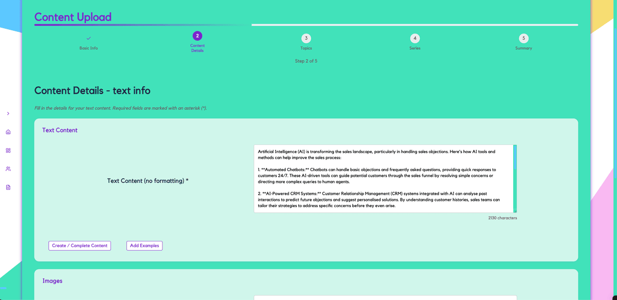 Dotly AI companion having a personalized conversation about learning goals